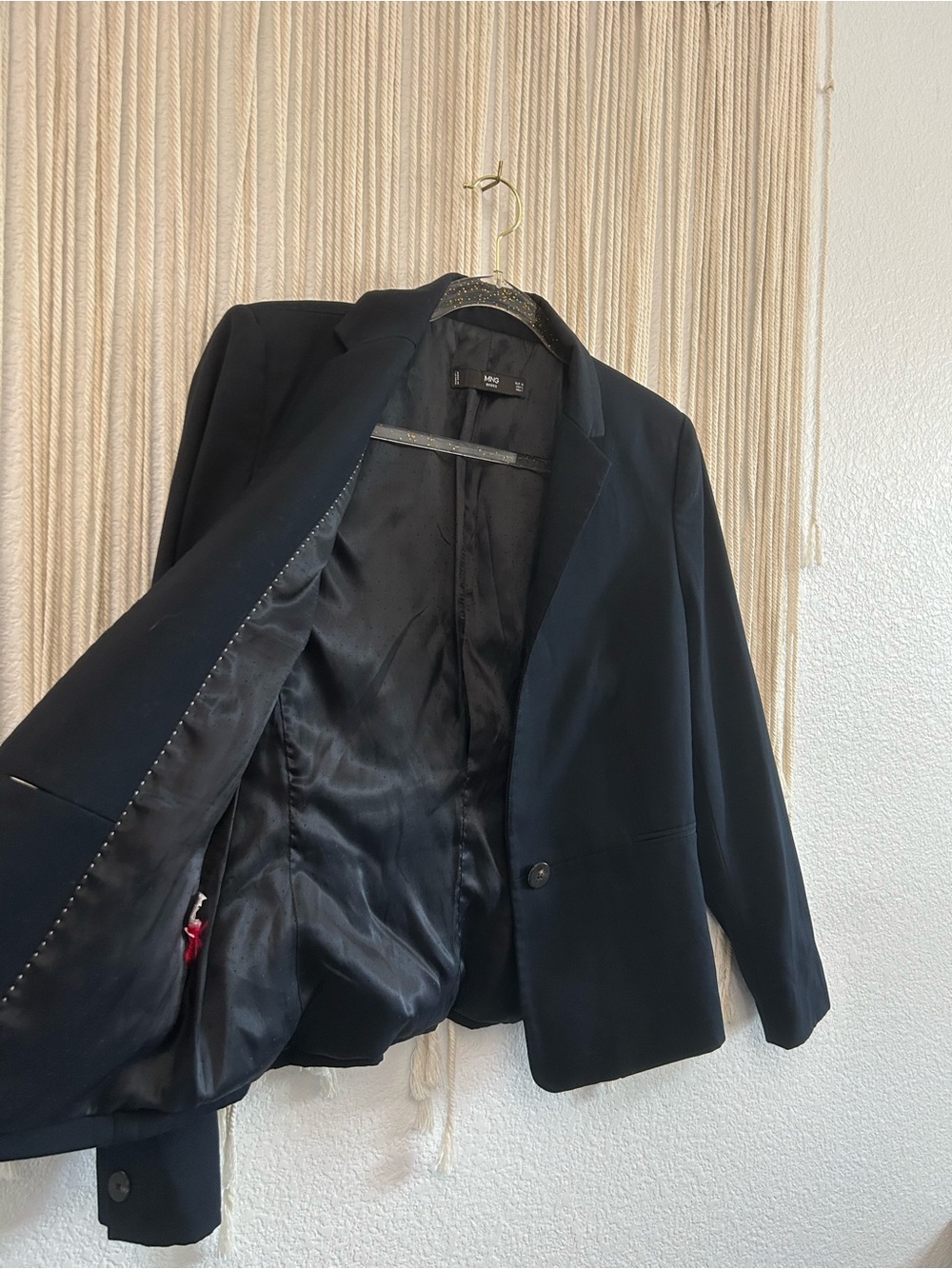 Mango MNG Navy One-Button Tailored Blazer | Classic Office Career Jacket - Picture 11 of 16